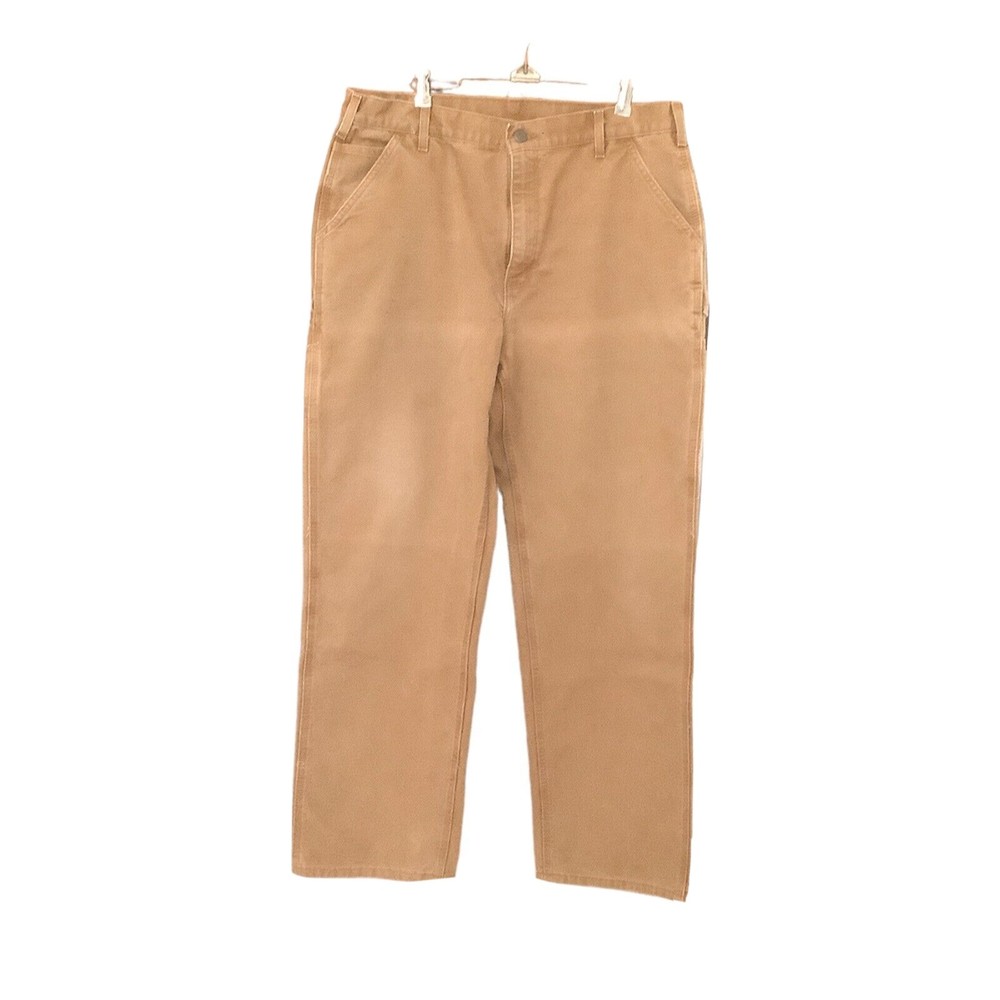 Carhartt B11 BRN Brown Dungaree Fit Mens Carpenter Utility Work Pants Size 38X34